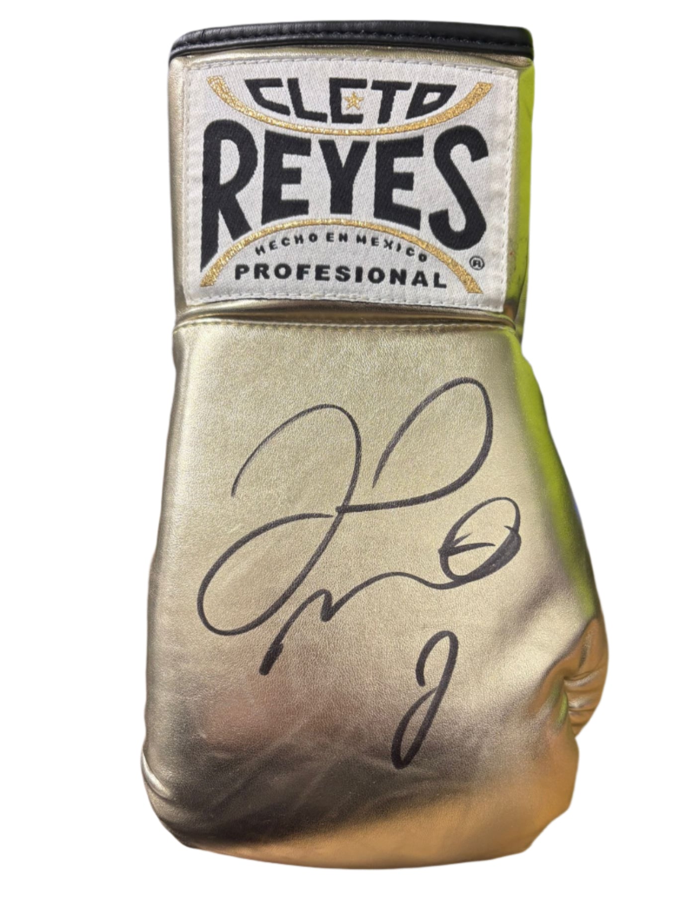 Floyd Mayweather Jr Signed Gold Cleto Reyes Right Boxing Glove + Dealer COA