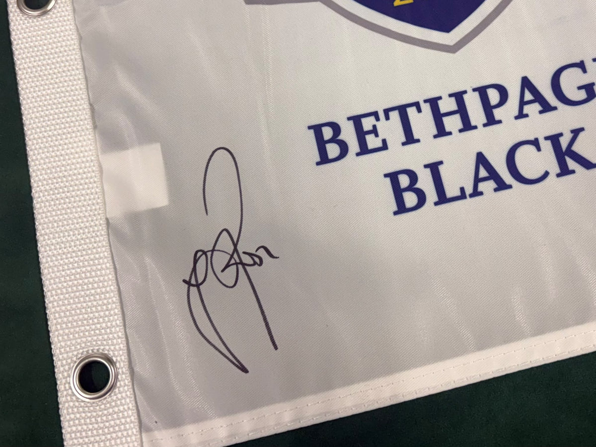 Justin Rose 5x Ryder Cup Champion Signed 2025 Bethpage Black Golf Flag + Cert