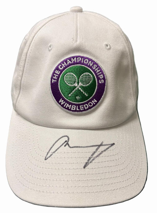 Two-Time Wimbledon Champion Andy Murray Signed White Tennis Cap + Cert