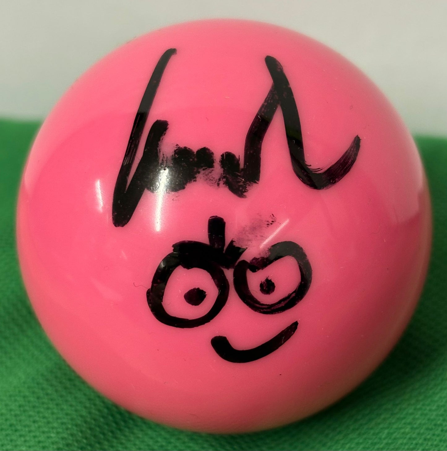 German Snooker Referee Maike Kesseler Signed Pink Snooker Ball + Dealer COA