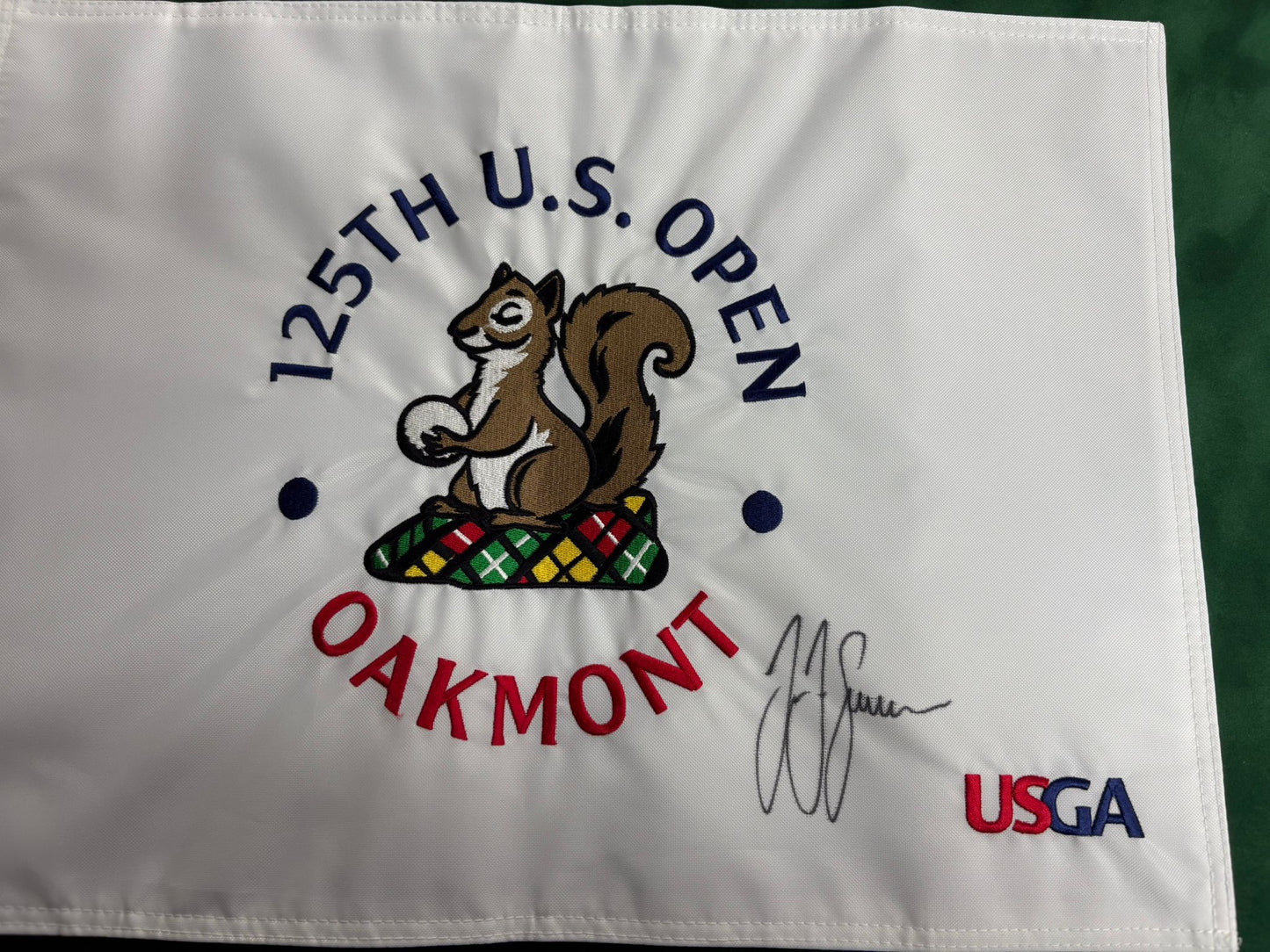 125th US Open at Oakmont Golf Flag Signed by Winner JJ Spaun + Dealer COA