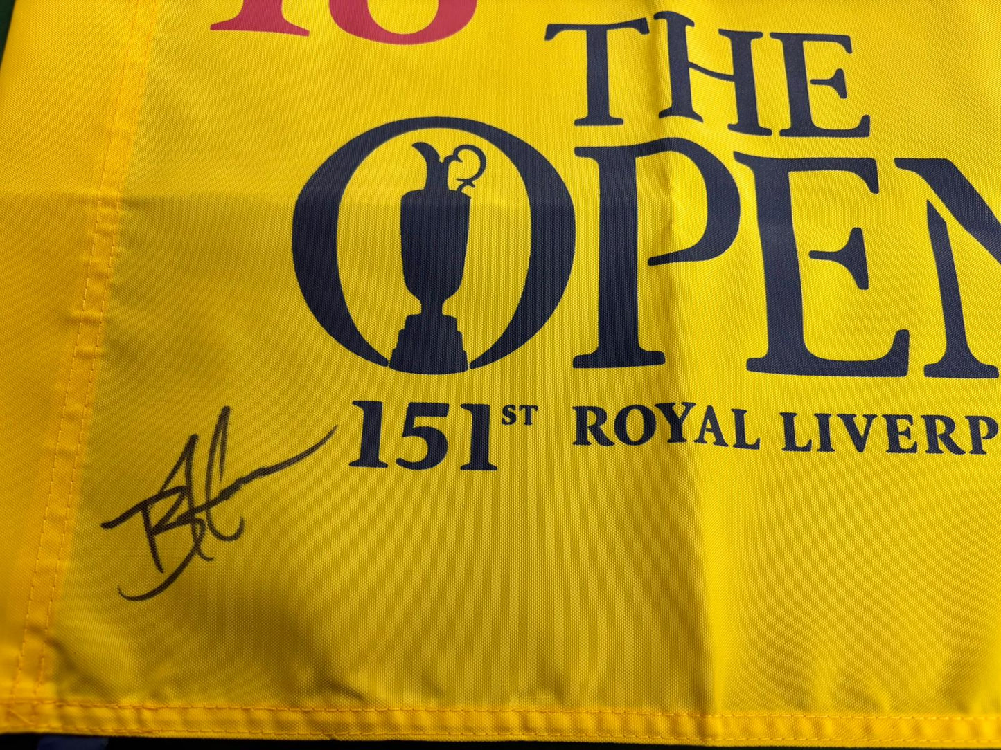 151st Open at Royal Liverpool Golf Flag Signed by Winner Brian Harman + Dealer COA