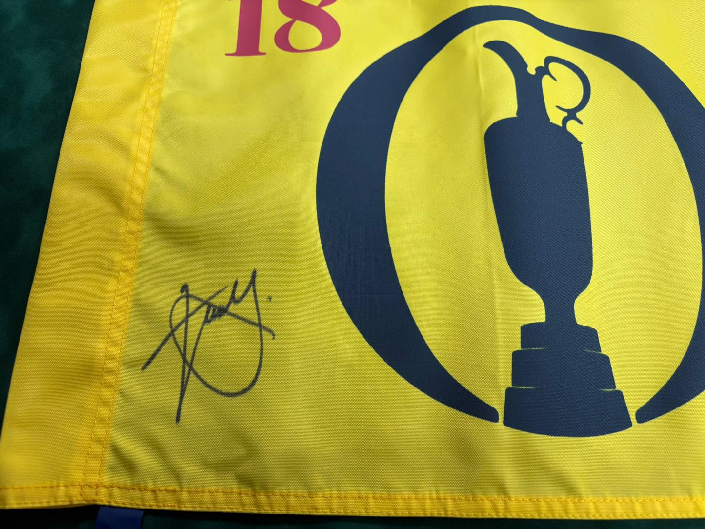 152nd Open at Royal Troon Golf Flag Signed by Winner Xander Schauffele + Dealer COA