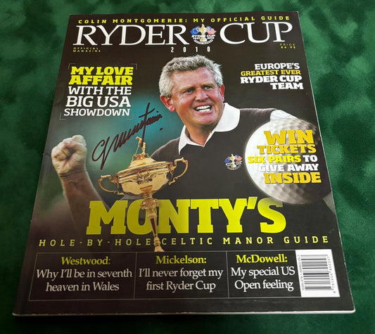 Signed Colin Montgomerie: My Official 2010 Ryder Cup Guide + Dealer COA