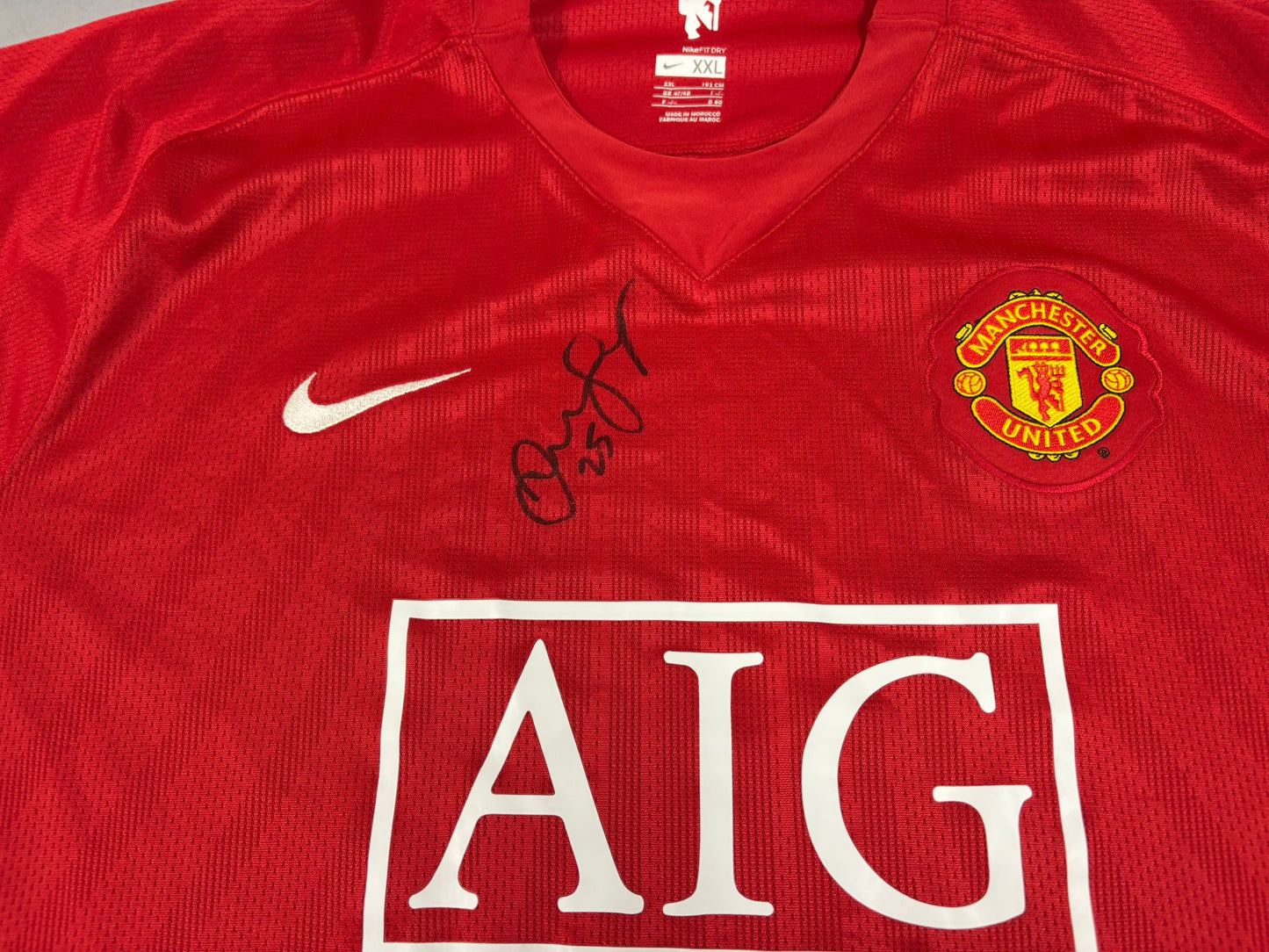2007-08 Manchester United FC Home Shirt Signed by Danny Simpson #25 + Dealer COA