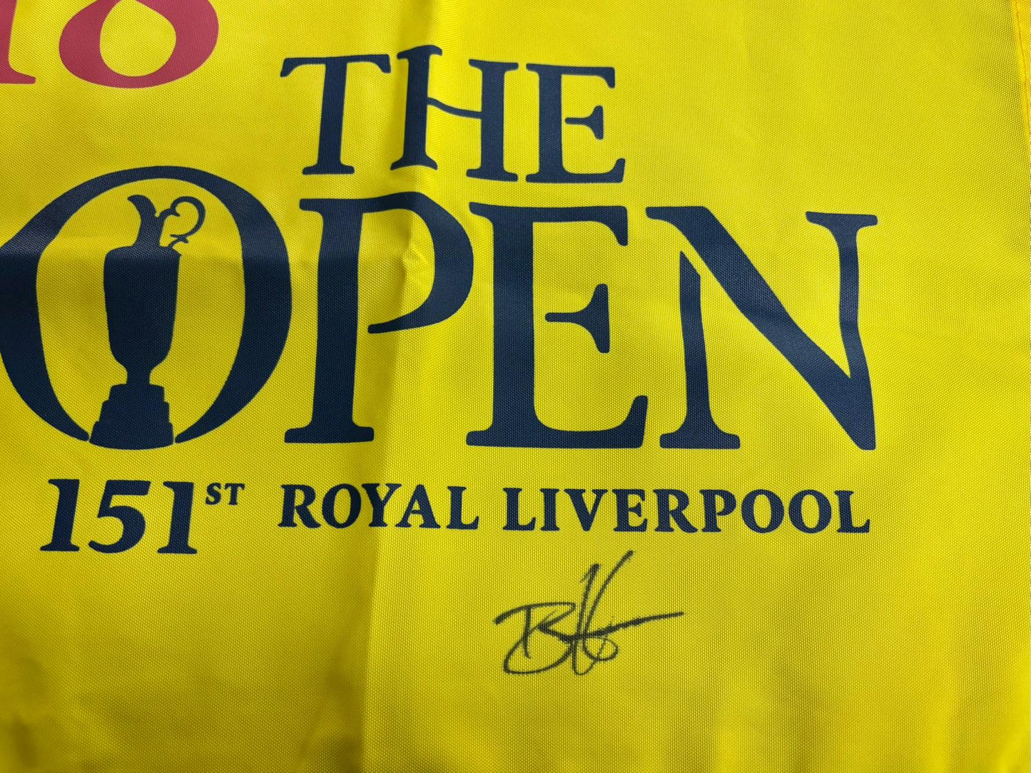 151st Open at Royal Liverpool Golf Flag Signed by Winner Brian Harman + Dealer COA