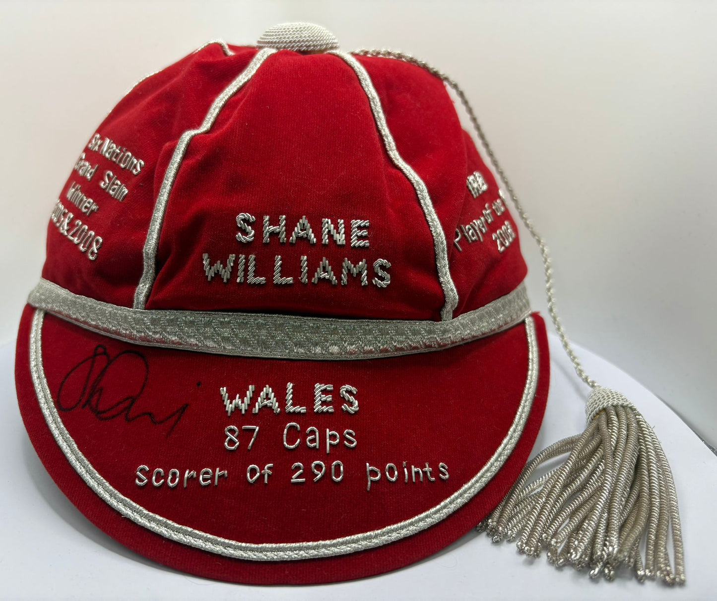 Shane Williams Signed Wales Tribute Rugby Cap with Welsh Honours Embroidered with COA (2)