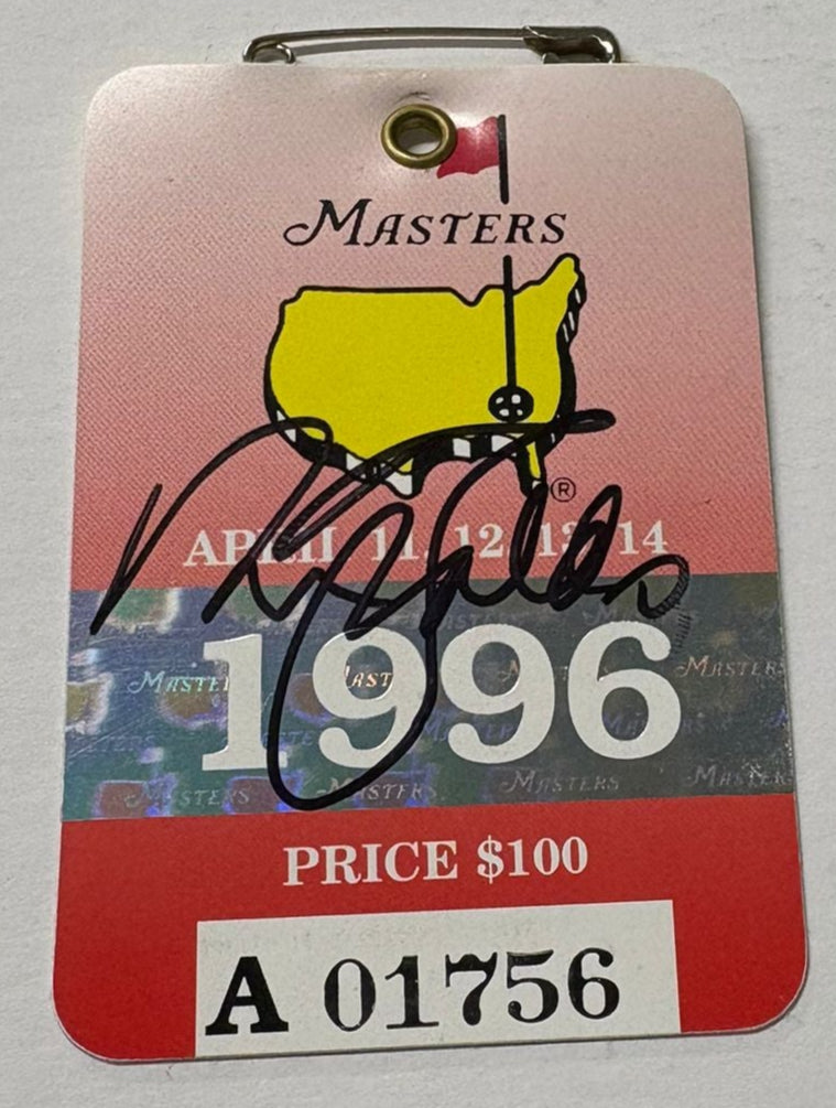 1996 Augusta Masters Ticket Signed by Winner Sir Nick Faldo + Dealer COA