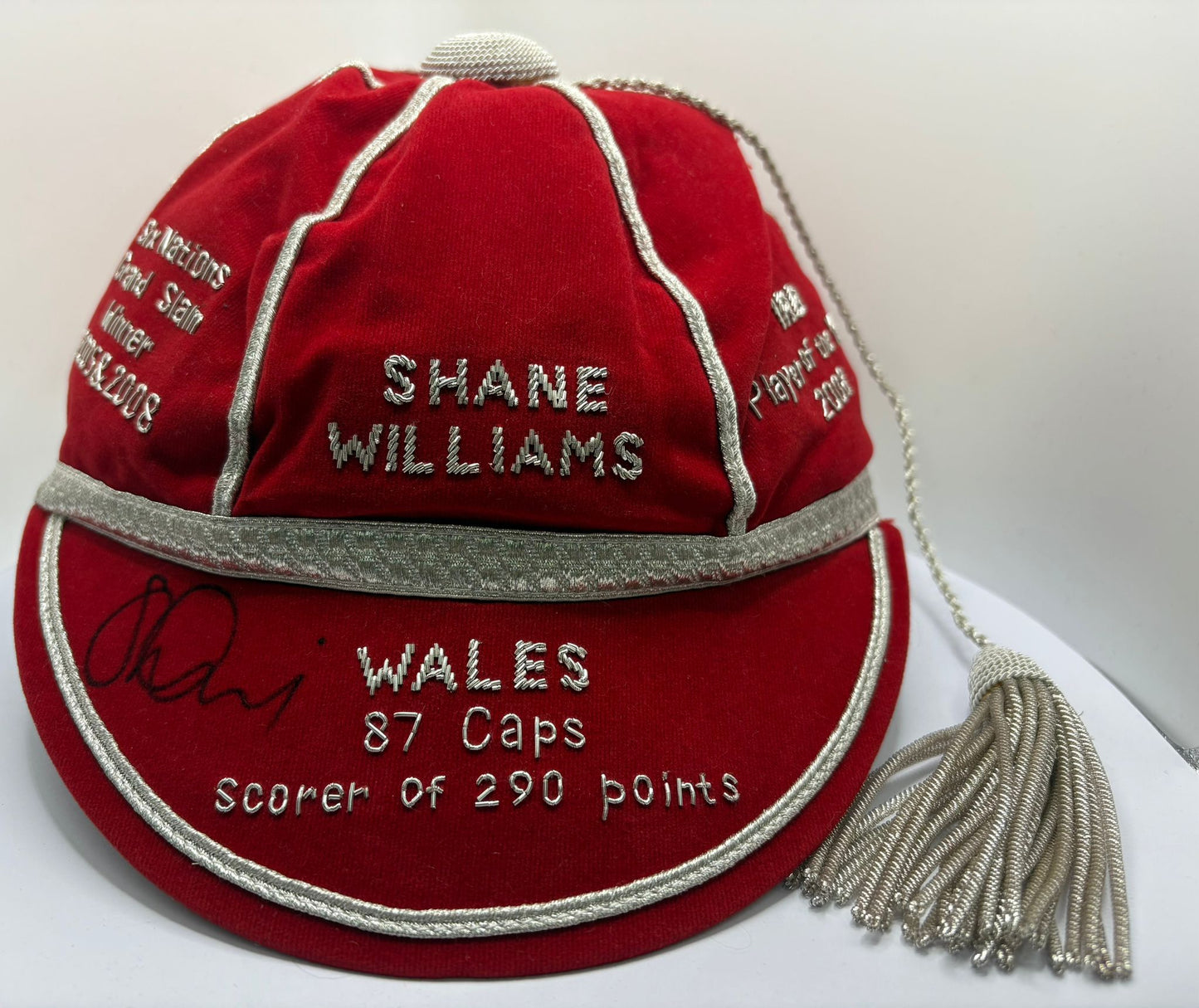 Shane Williams Signed Wales Tribute Rugby Cap with Welsh Honours Embroidered with COA (2)