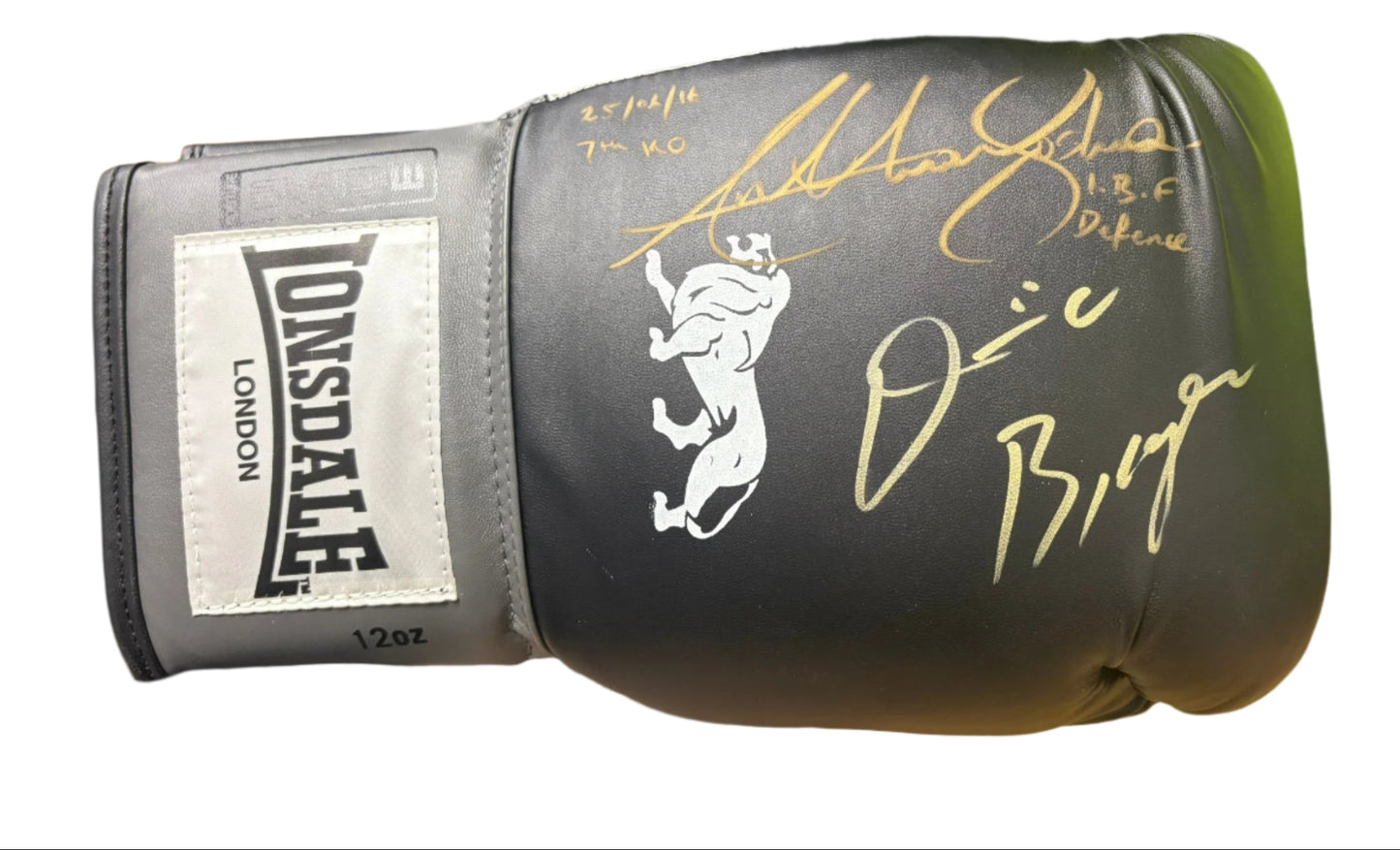Anthony Joshua vs Dominic Breazeale 2016 Fight Signed Lonsdale Boxing Glove + Cert