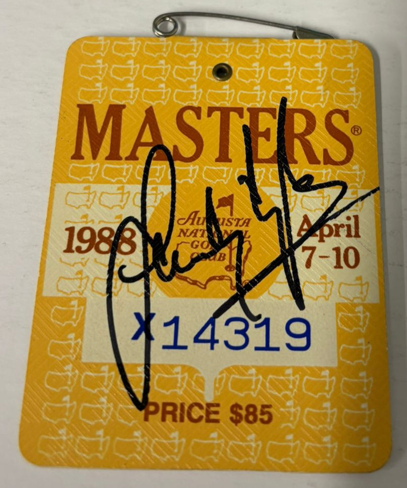 1988 Augusta Masters Ticket Signed by Winner Sandy Lyle + Dealer COA