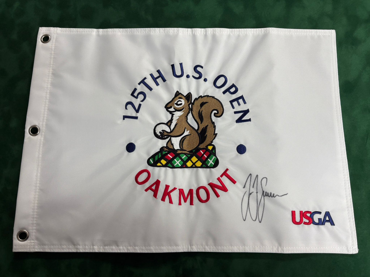125th US Open at Oakmont Golf Flag Signed by Winner JJ Spaun + Dealer COA