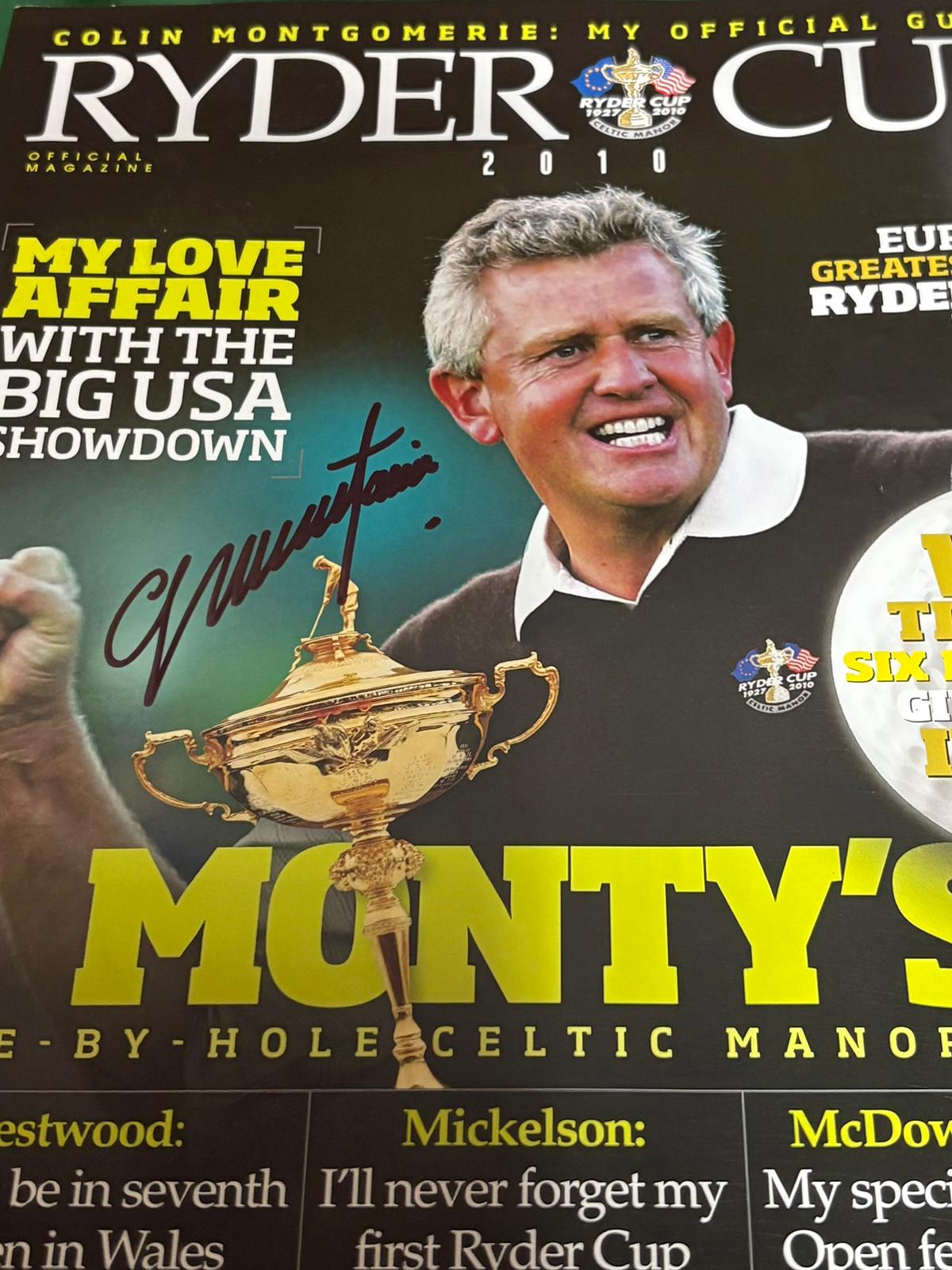 Signed Colin Montgomerie: My Official 2010 Ryder Cup Guide + Dealer COA