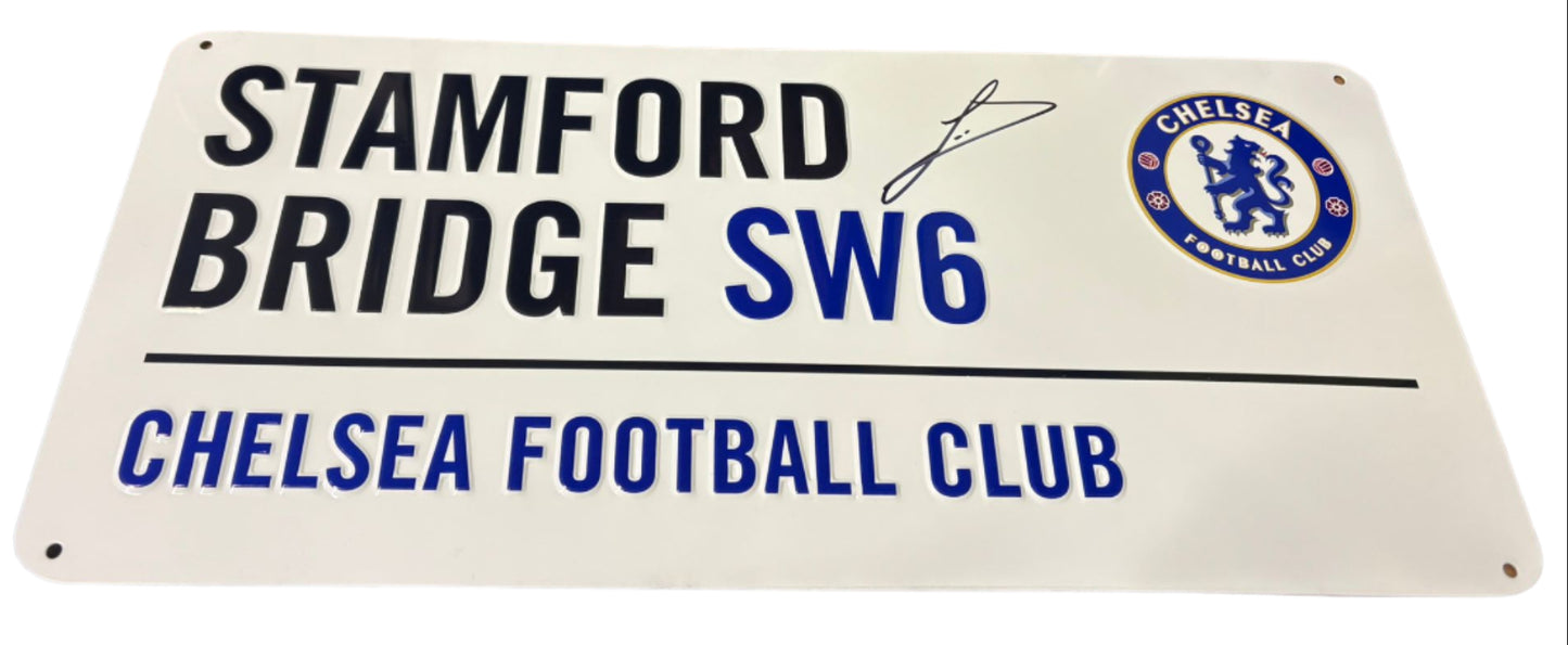 Ruud Gullit - Dutch Footballer Signed Chelsea FC Street Sign + Dealer COA