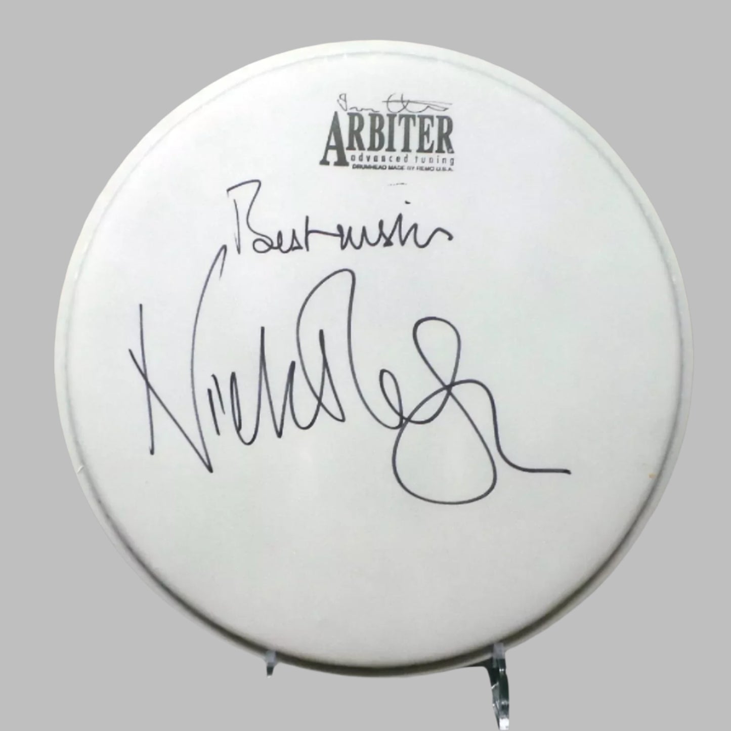Nick Mason Pink Floyd Drummer Signed Full Autograph 10" Drum Skin + Dealer COA