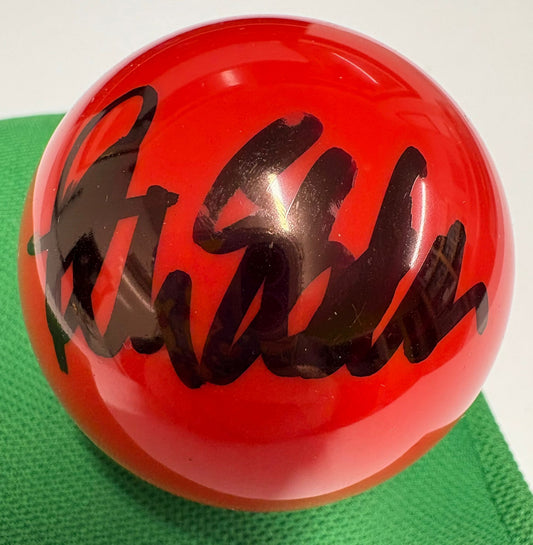 Peter Ebdon Signed Full Size RED Snooker Ball + Dealer COA