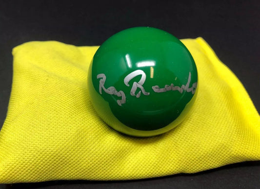 Ray Reardon Signed GREEN Snooker Ball + Dealer COA