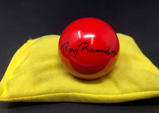 Ray Reardon Signed RED Snooker Ball + Dealer COA