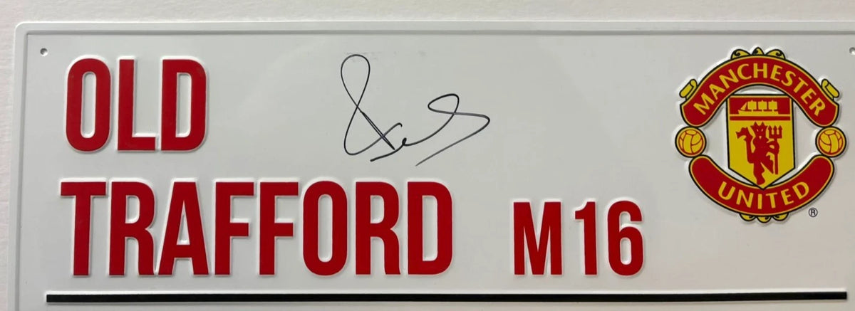 Paul Scholes Signed Manchester United Old Trafford Football Street Sign + Cert