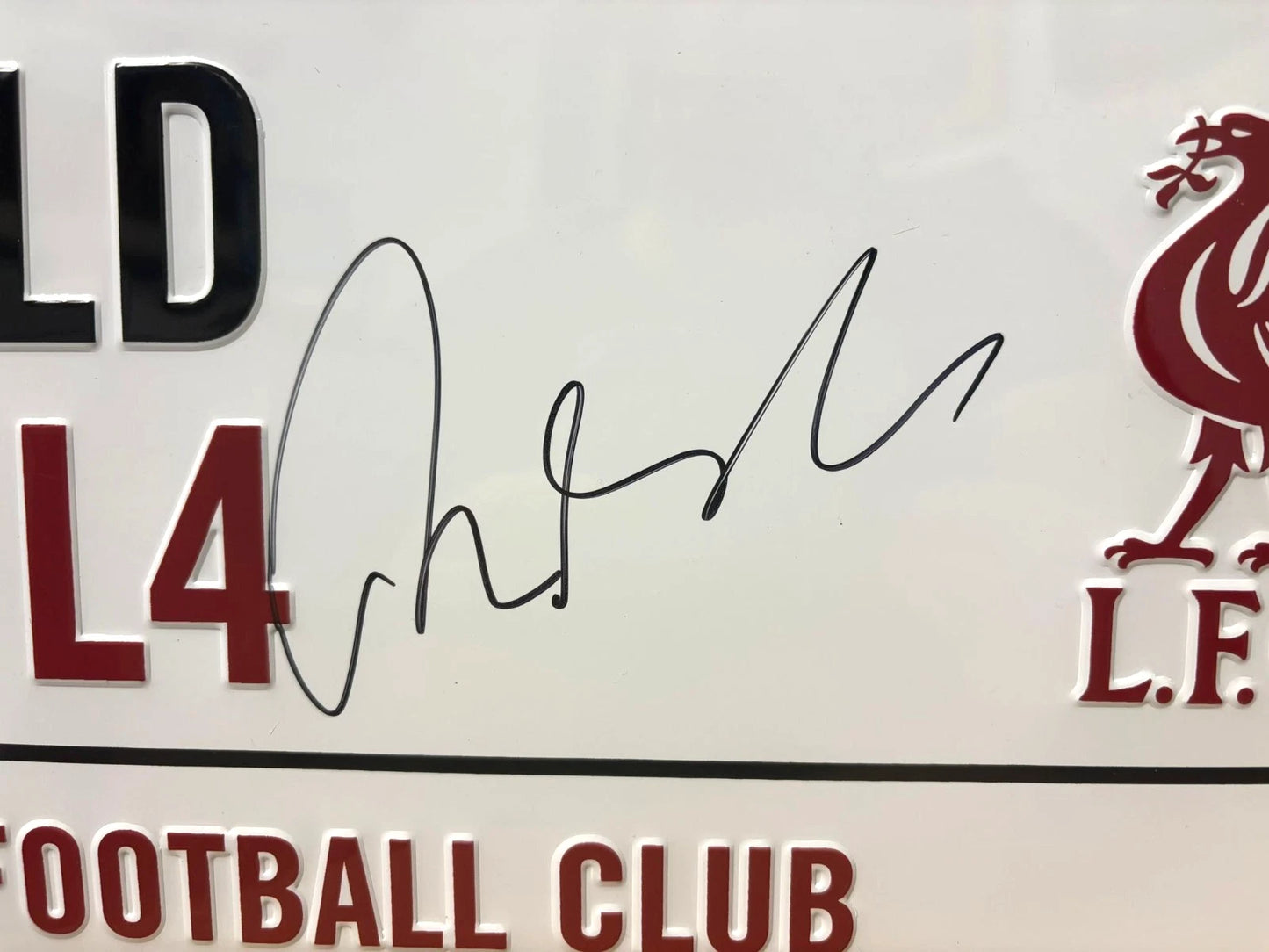 Robbie Fowler Signed Liverpool FC Anfield Road Football Street Sign + Dealer COA