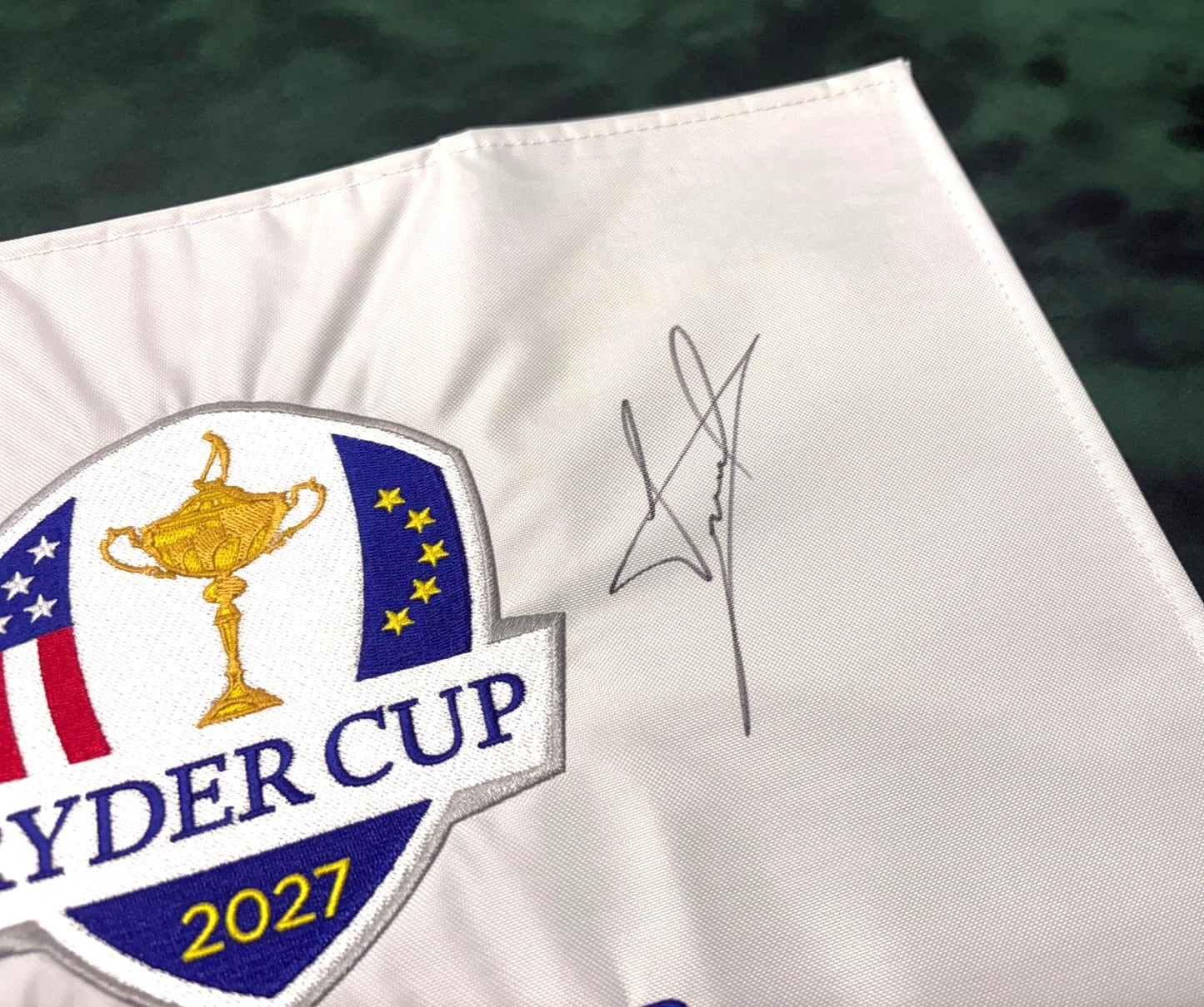 Luke Donald 2027 Team Europe Ryder Cup Captain Signed Adare Manor Golf Flag + COA