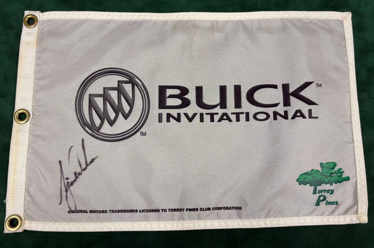 Tiger Woods Three-Time Champion Signed Buick Invitational Golf Pin Flag + Cert