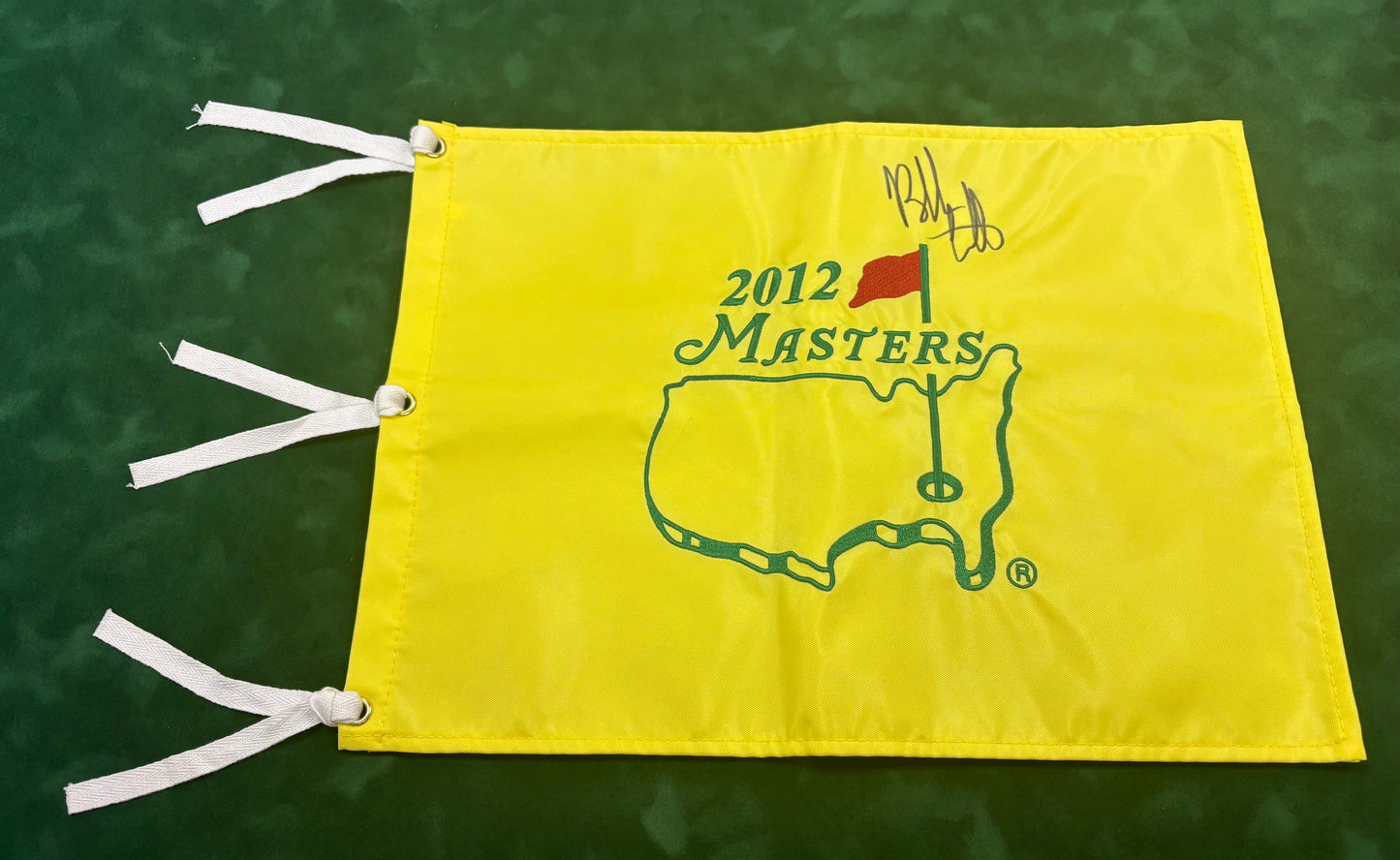 2012 Champion Bubba Watson Signed Masters Golf Flag + Dealer COA