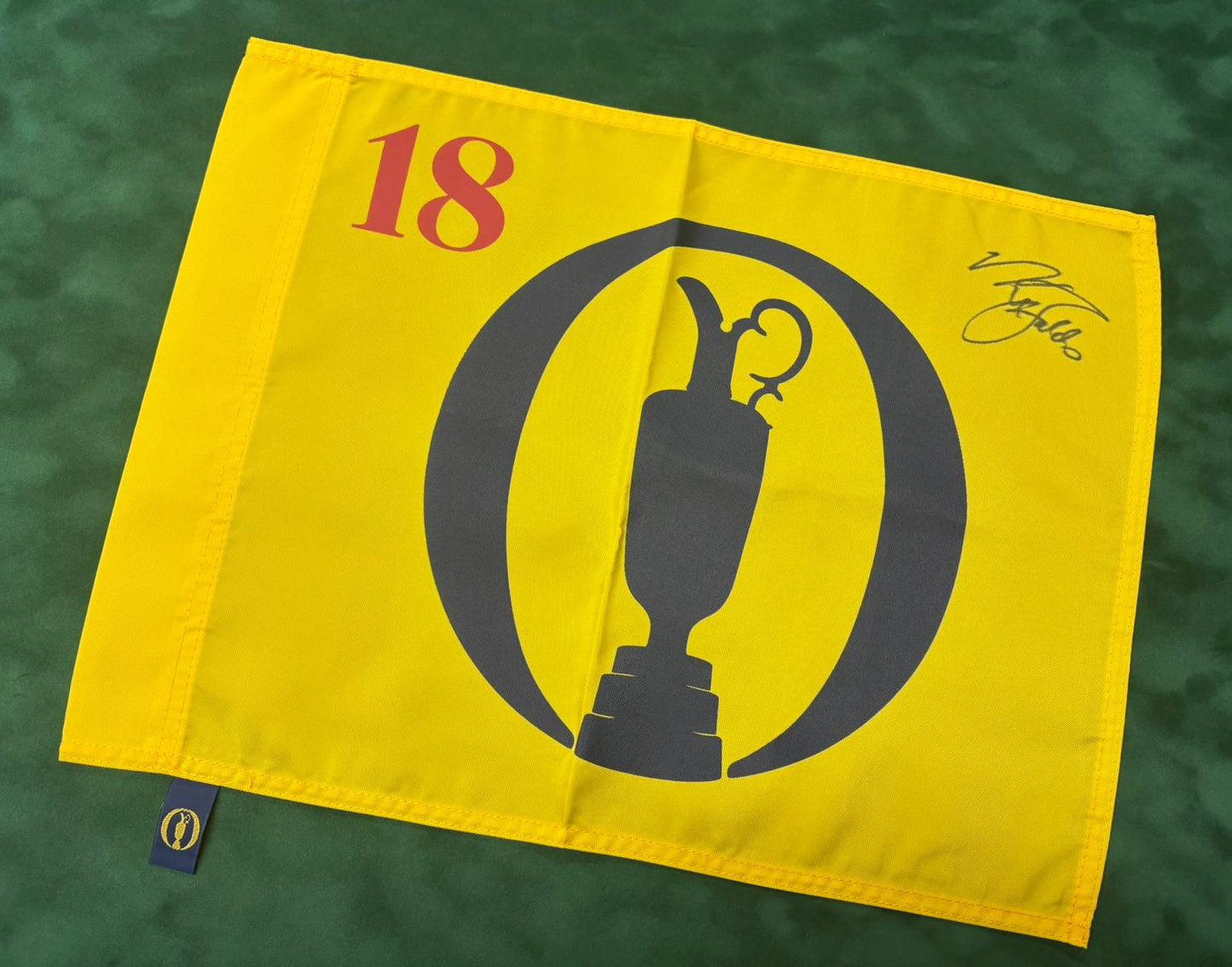 Sir Nick Faldo Golf Legend & Major Champion Signed Undated Open Pin Flag + Cert