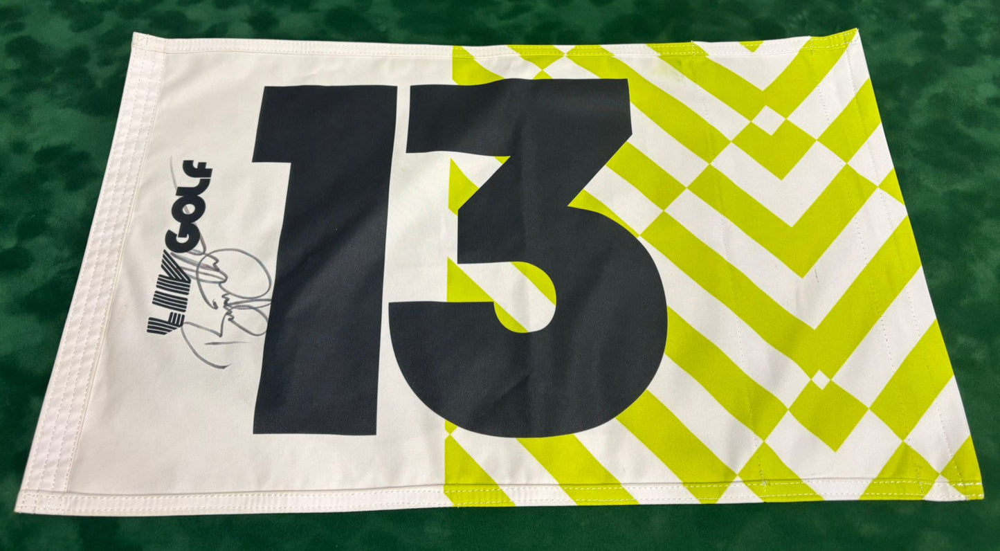 Bryson DeChambeau Winner Signed Course Used 2023 LIV Chicago 13th Hole Golf Flag + COA