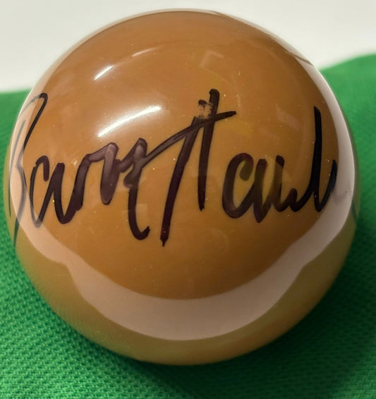 Barry 'The Hawk' Hawkins Signed Brown Snooker Ball + Dealer COA