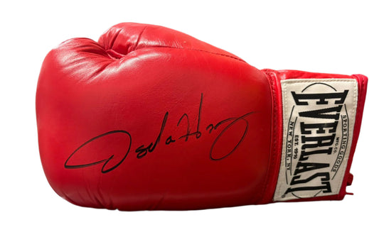Oscar De Lay Hoya 'The Golden Boy' Signed Red Everlast Boxing Glove + Cert