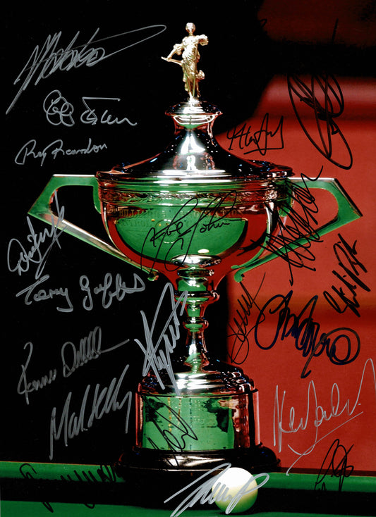 World Snooker Champions Trophy Signed Snooker Photo by 21 Champs In Person + Dealer COA