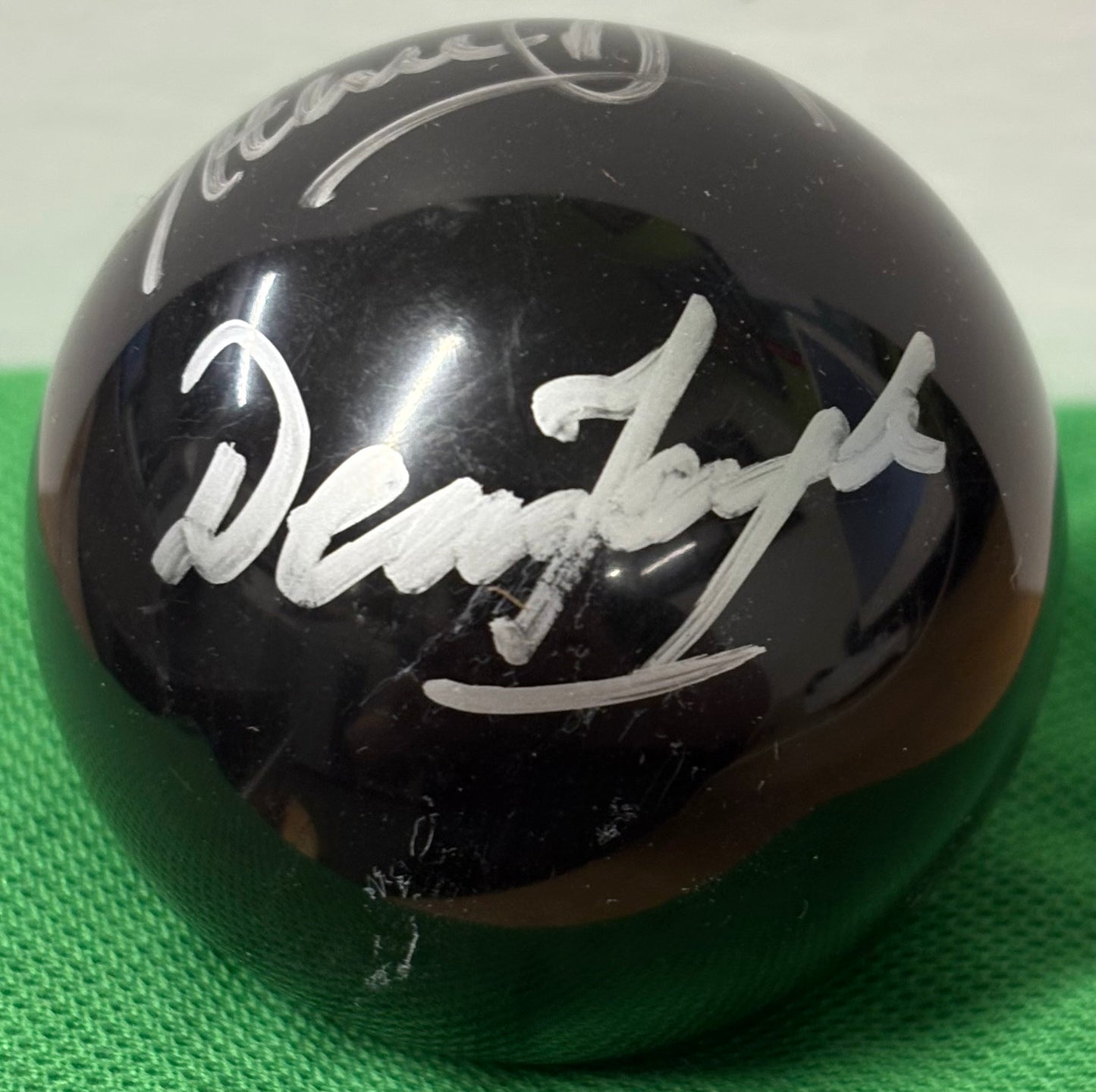 Snooker Legends Dennis Taylor & Steve Davis Signed Black Snooker Ball + Cert