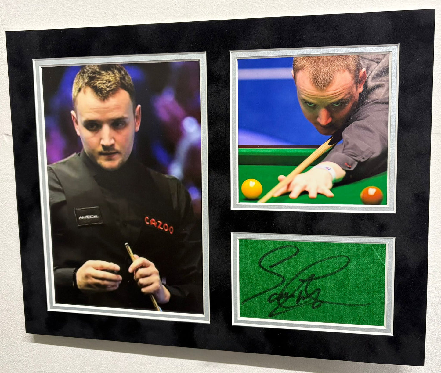 Professional Snooker Player Sam Craigie Signed Table Baize Display + Dealer COA