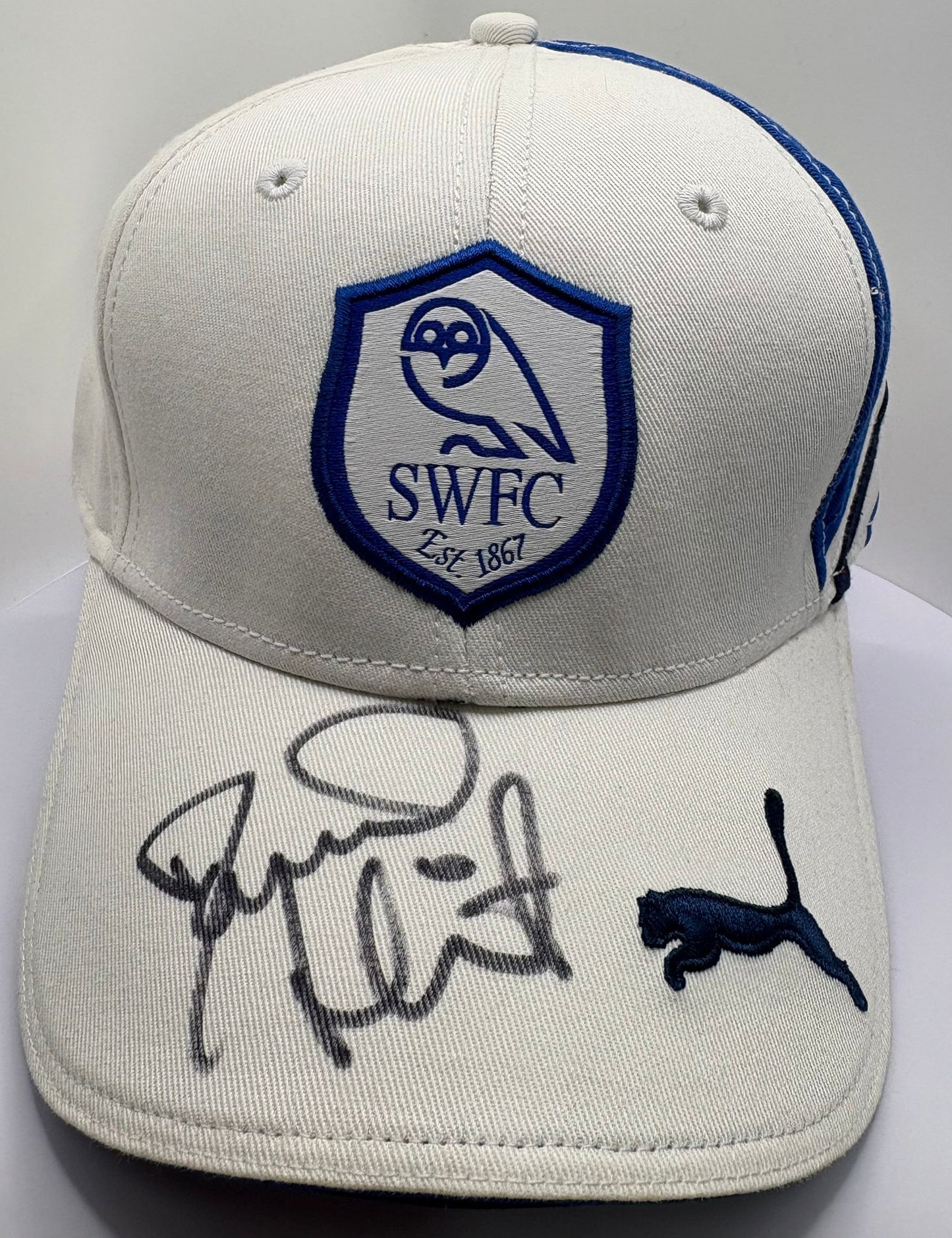 David Hirst- Sheffield Wednesday Signed SWFC Football Cap + Dealer COA