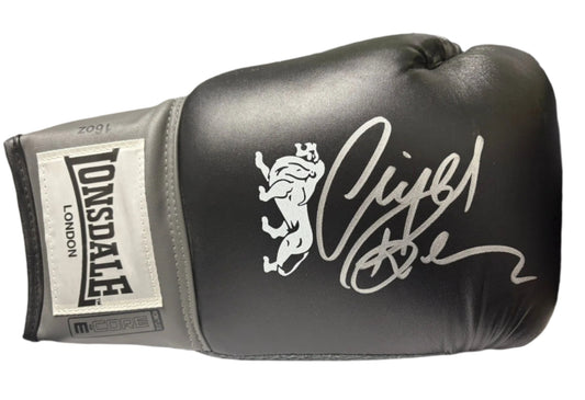 Nigel Benn 'The Dark Destroyer' Signed Black Lonsdale Boxing Glove + Cert