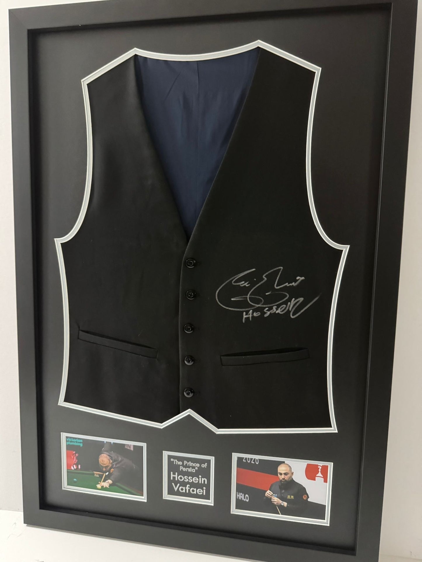 ‘The Prince of Persia’ Hossein Vafaei Signed & Framed Snooker Waistcoat + COA