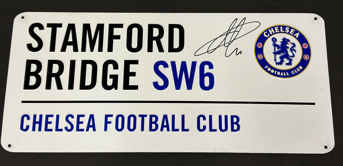 Eden Hazard Signed Chelsea FC Stamford Bridge SW6 Football Street Sign + Cert