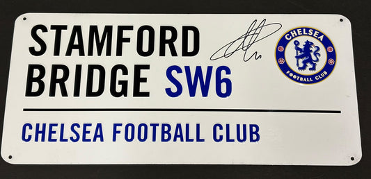 Eden Hazard Signed Chelsea FC Stamford Bridge SW6 Football Street Sign + Cert