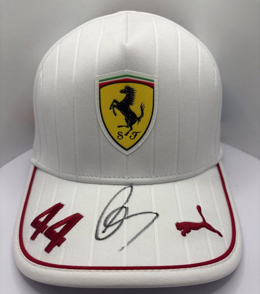 Formula One Racing Legend Sir Lewis Hamilton Signed Scuderia Ferrari F1 Cap + COA