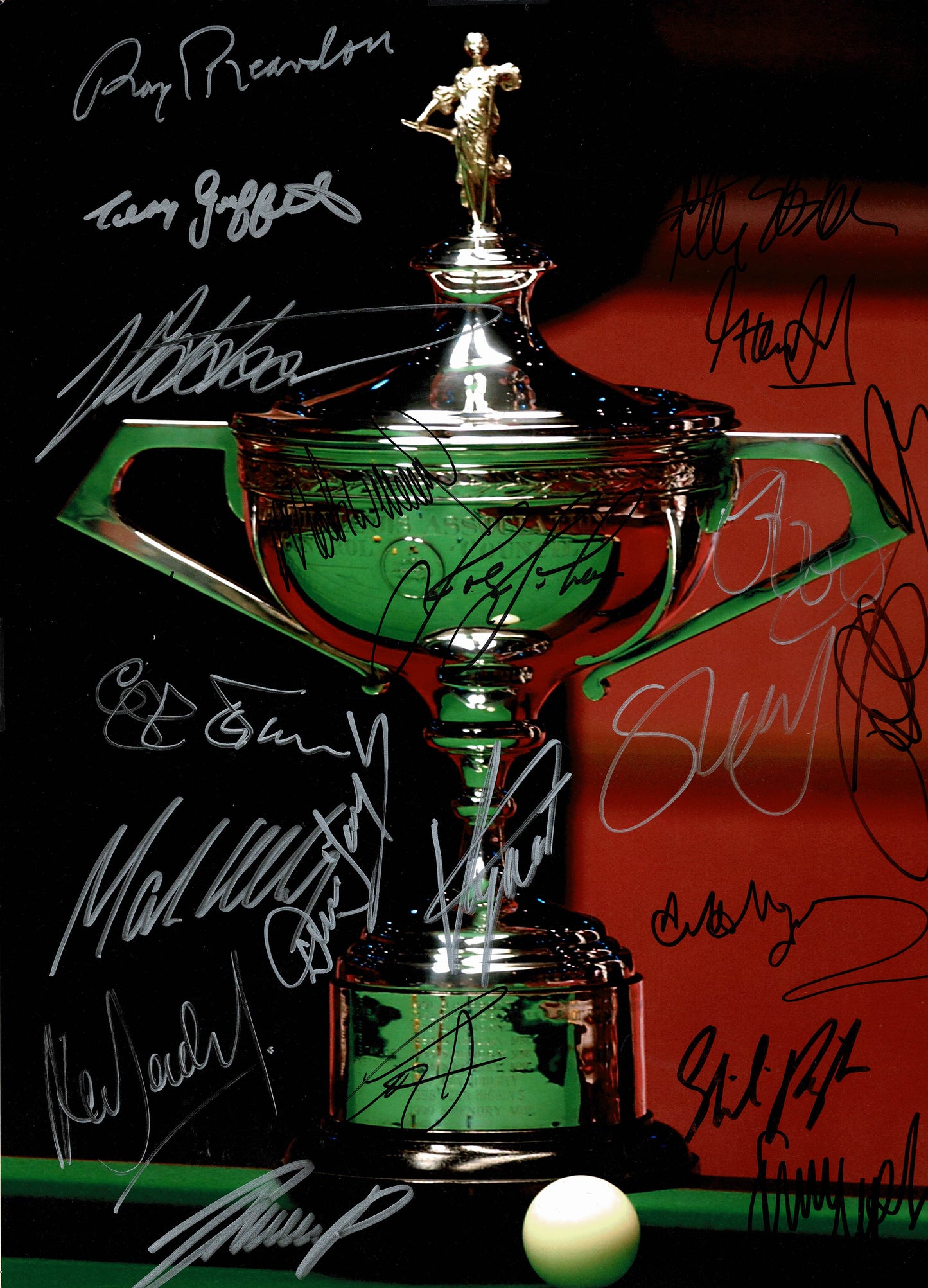 World Snooker Champions Trophy Signed Snooker Photo by 22 Champs In Person + Dealer COA