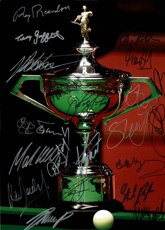 World Snooker Champions Trophy Signed Snooker Photo by 22 Champs In Person + Dealer COA