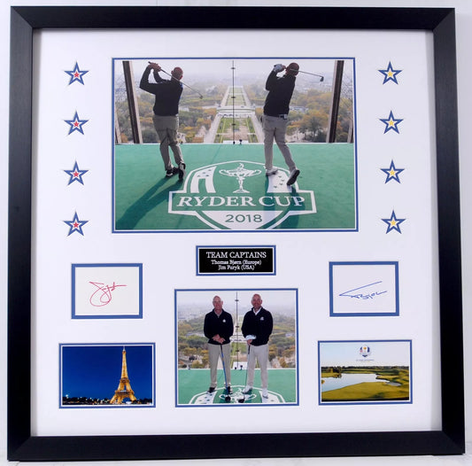 2018 Ryder Cup Captains - Thomas Bjørn & Jim Furyk Signed Framed Display + Cert