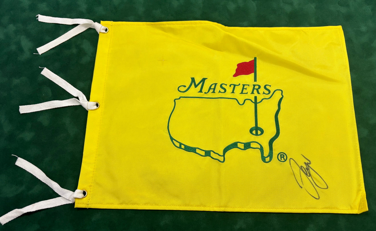 2017 Champion Sergio Garcia Signed Undated Masters Flag + Dealer COA