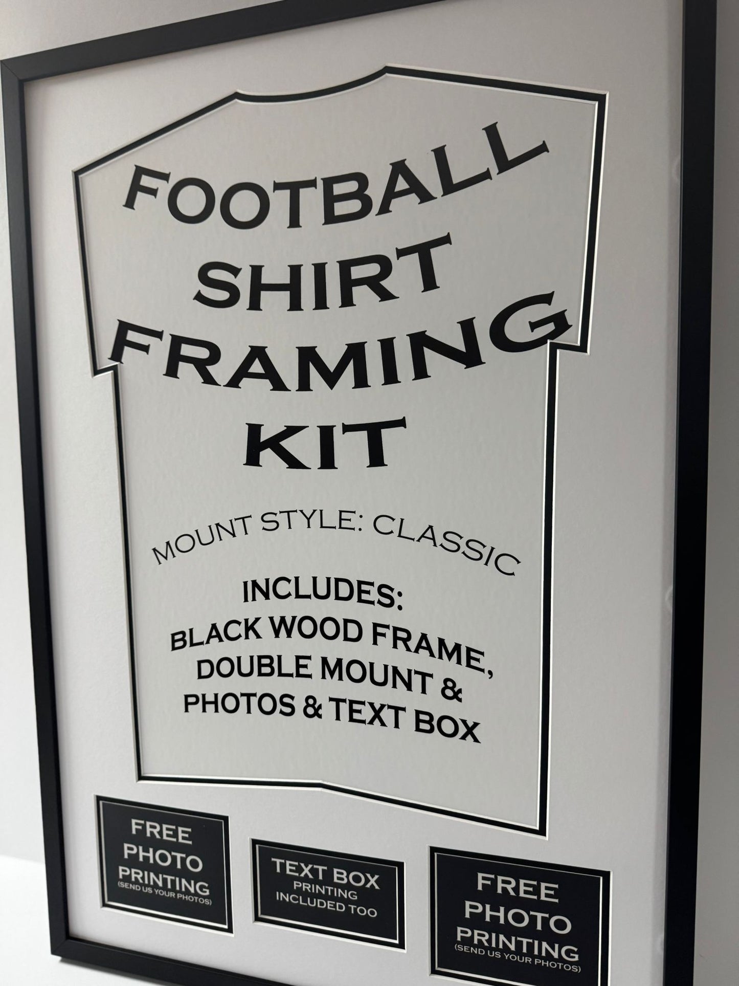 Football Shirt DIY Framing Kit 'Classic' inc Dbl Mount, Text Box & Photos