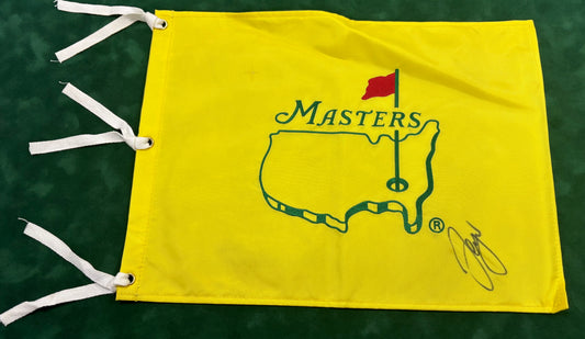 2017 Champion Sergio Garcia Signed Undated Masters Flag + Dealer COA