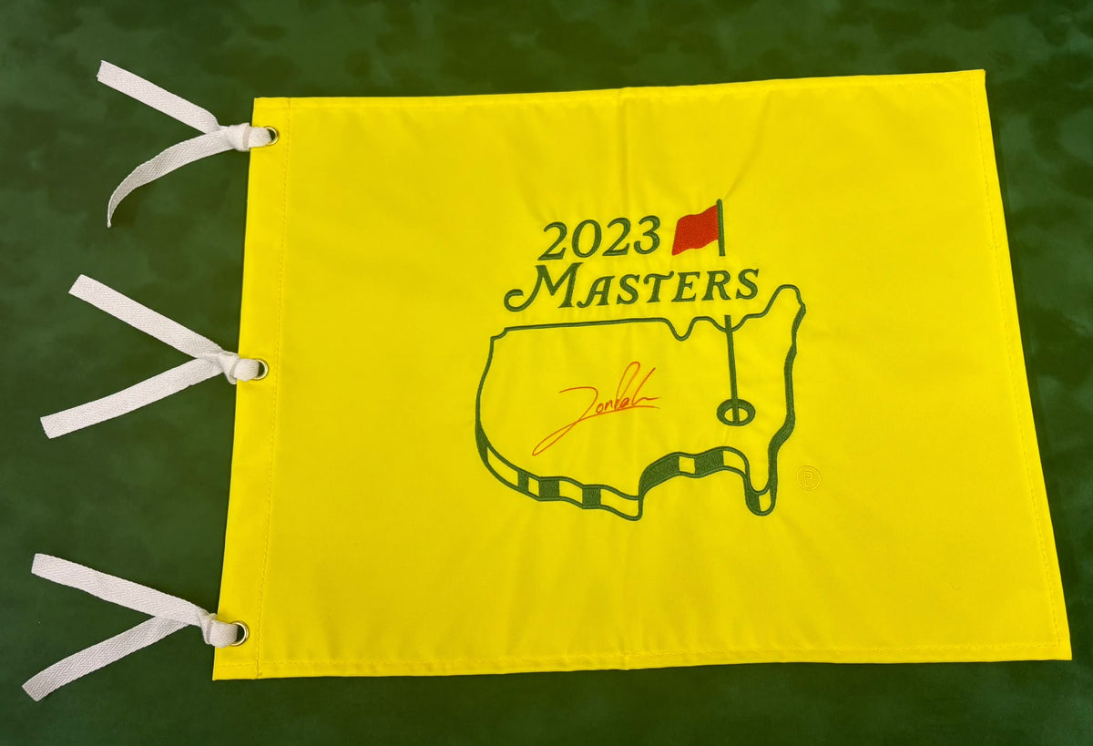 Jon Rahm 2023 Augusta Masters Champion Signed Golf Pin Flag + Dealer Cert