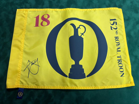 152nd Open at Royal Troon Golf Flag Signed by Winner Xander Schauffele + Dealer COA