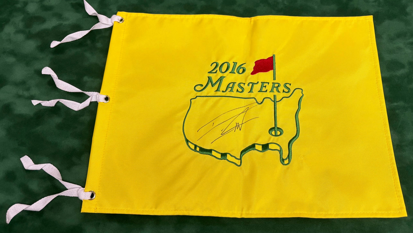 Champion Danny Willett Signed 2016 Augusta Masters Golf Flag + Dealer COA