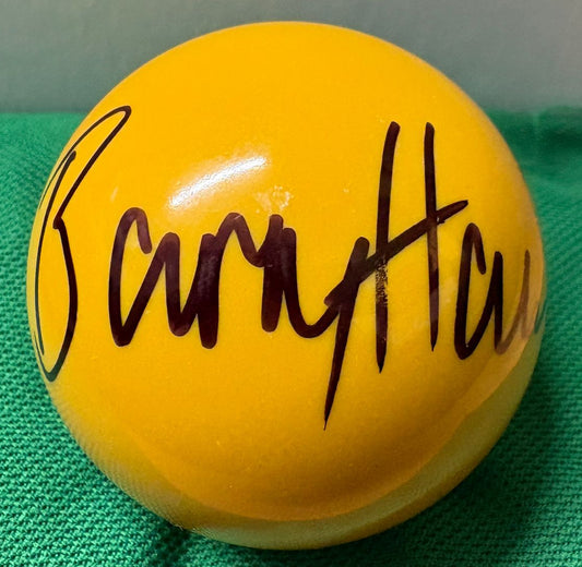 Four- Time Ranking Event Winner Barry Hawkins Signed Yellow Snooker Ball + COA